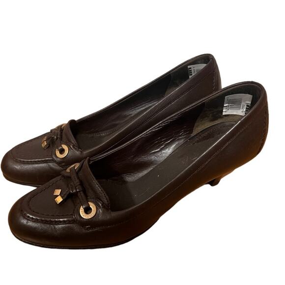 Bally Brown Heeled Loafer -EU 39/ US 8.5 - Picture 1 of 5